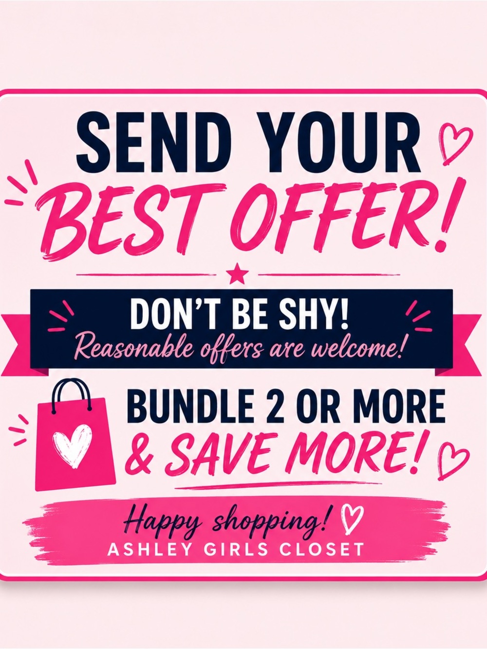Send Your Best Offer! Pink Promotional Sign